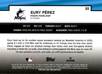 2023 Topps - Flagship Collection #80 Eury Perez Back