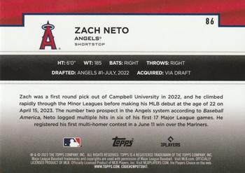 2023 Topps - Flagship Collection #86 Zach Neto Back