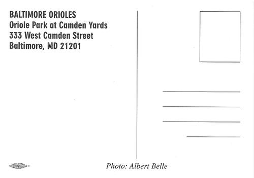 1999 Baltimore Orioles Photocards #NNO Albert Belle Back