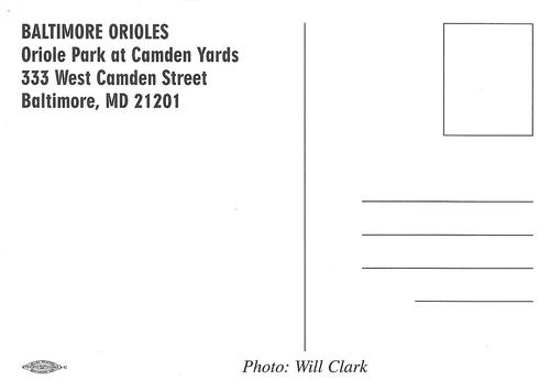 1999 Baltimore Orioles Photocards #NNO Will Clark Back