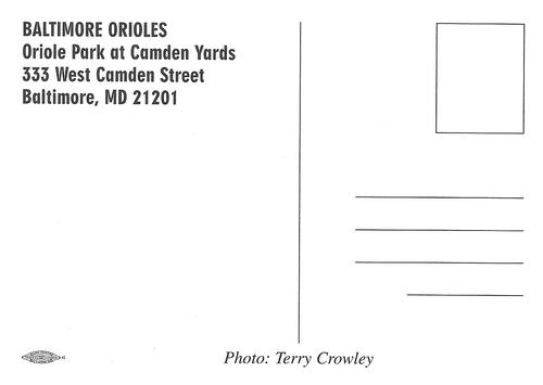 1999 Baltimore Orioles Photocards #NNO Terry Crowley Back