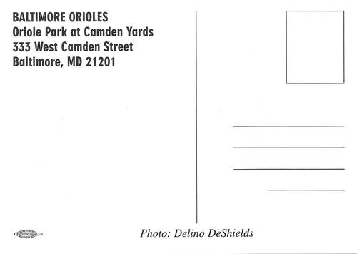 1999 Baltimore Orioles Photocards #NNO Delino DeShields Back
