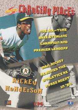1994 Score Rookie & Traded - Changing Places #CP6 Rickey Henderson Back