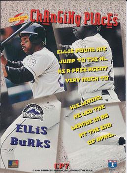 1994 Score Rookie & Traded - Changing Places #CP7 Ellis Burks Back