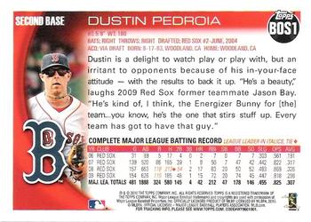 2010 Topps - Boston Red Sox #BOS1 Dustin Pedroia   Back