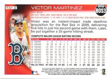 2010 Topps - Boston Red Sox #BOS3 Victor Martinez   Back
