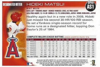 2010 Topps - All-Star Game #AS1 Hideki Matsui   Back