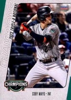 2023 Choice Norfolk Tides Triple-A Champions #19 Coby Mayo Front