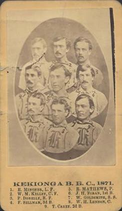 1871 J.A. Pierce & Co. CDV's #NNO Fort Wayne Kekiongas Team Photo Front