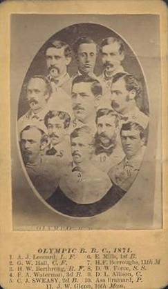 1871 J.A. Pierce & Co. CDV's #NNO Washington Olympics Team Photo Front