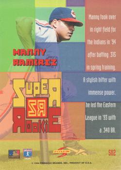 1994 Score Rookie & Traded - Super Rookies #SU2 Manny Ramirez Back