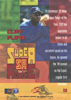1994 Score Rookie & Traded - Super Rookies #SU8 Cliff Floyd Back