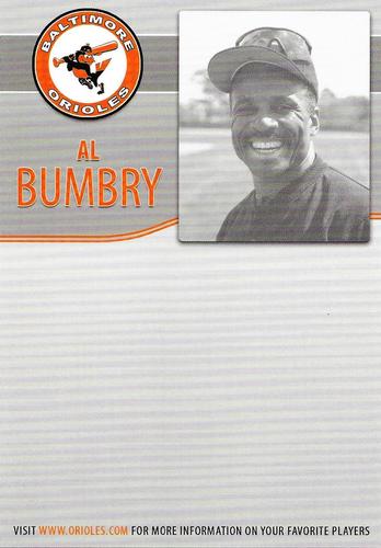 2006 Baltimore Orioles Alumni Photocards #NNO Al Bumbry Back