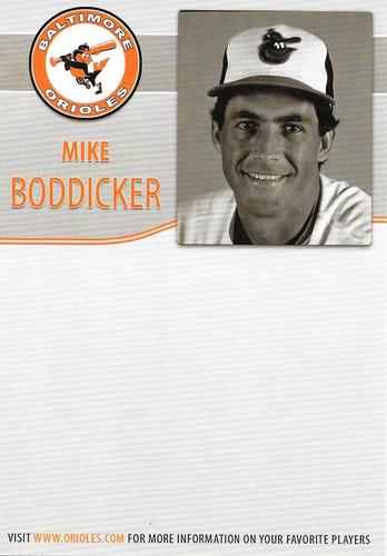 2008 Baltimore Orioles Alumni Photocards #NNO Mike Boddicker Back