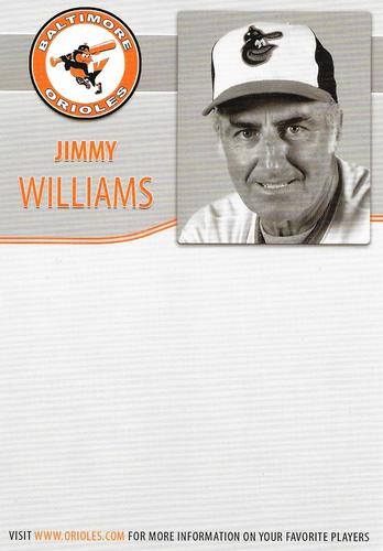 2008 Baltimore Orioles Alumni Photocards #NNO Jimmy Williams Back
