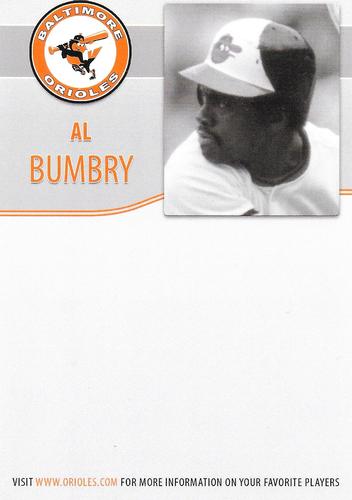 2009 Baltimore Orioles Alumni Photocards #NNO Al Bumbry Back