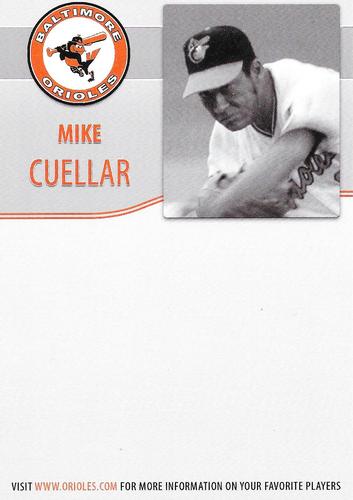 2009 Baltimore Orioles Alumni Photocards #NNO Mike Cuellar Back