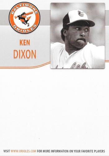 2009 Baltimore Orioles Alumni Photocards #NNO Ken Dixon Back
