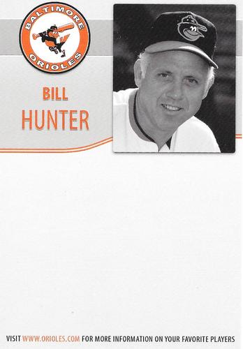2009 Baltimore Orioles Alumni Photocards #NNO Bill Hunter Back