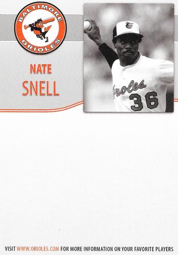 2009 Baltimore Orioles Alumni Photocards #NNO Nate Snell Back