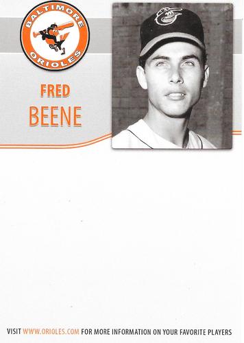 2010 Baltimore Orioles Alumni Photocards #NNO Fred Beene Back