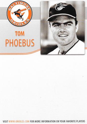 2010 Baltimore Orioles Alumni Photocards #NNO Tom Phoebus Back