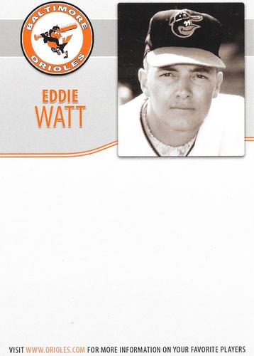 2010 Baltimore Orioles Alumni Photocards #NNO Eddie Watt Back