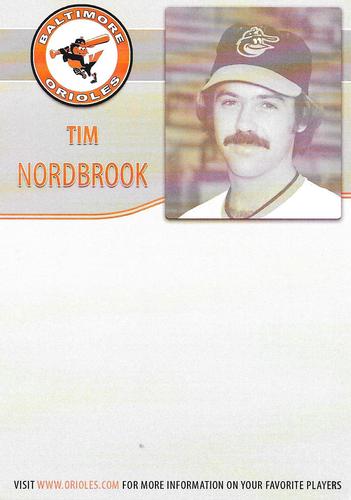 2011 Baltimore Orioles Alumni Photocards #NNO Tim Nordbrook Back