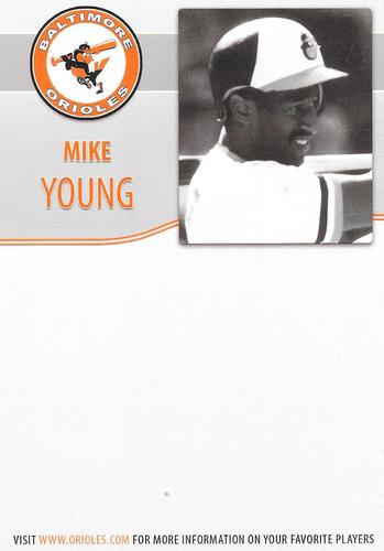 2011 Baltimore Orioles Alumni Photocards #NNO Mike Young Back