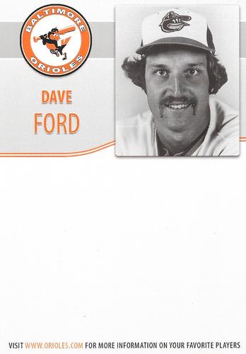 2012 Baltimore Orioles Alumni Photocards #NNO Dave Ford Back