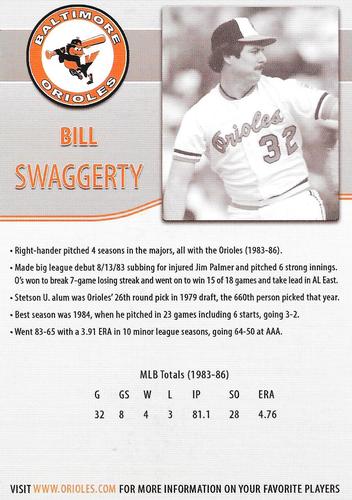 2014 Baltimore Orioles Alumni Photocards #NNO Bill Swaggerty Back