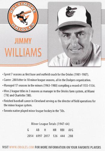 2014 Baltimore Orioles Alumni Photocards #NNO Jimmy Williams Back