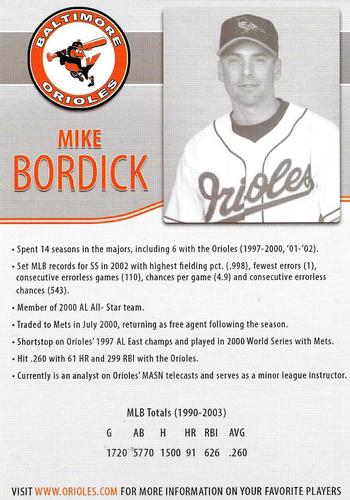 2015 Baltimore Orioles Alumni Photocards #NNO Mike Bordick Back