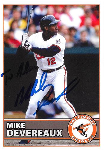 2017 Baltimore Orioles Alumni Photocards #NNO Mike Devereaux Front