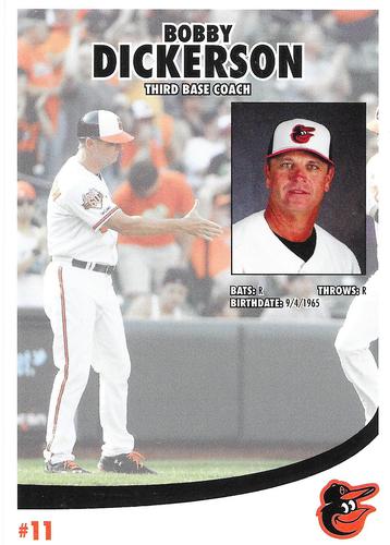 2015 Baltimore Orioles Photocards #NNO Bobby Dickerson Back