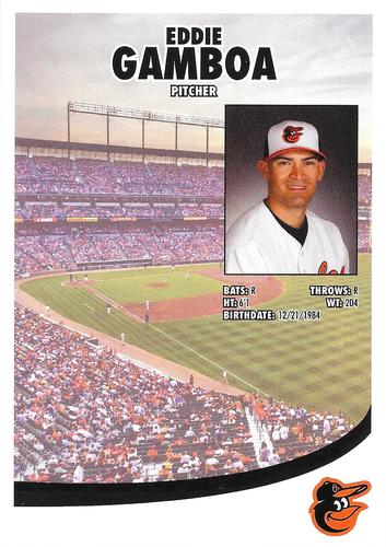 2015 Baltimore Orioles Photocards #NNO Eddie Gamboa Back