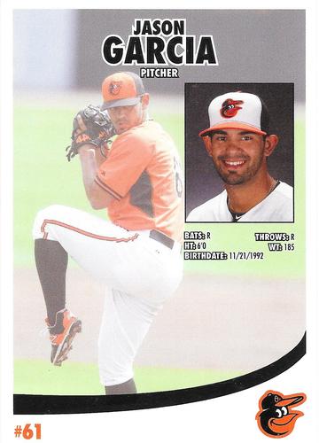 2015 Baltimore Orioles Photocards #NNO Jason Garcia Back