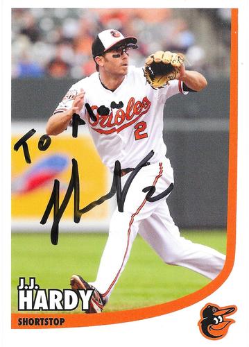 2015 Baltimore Orioles Photocards #NNO J.J. Hardy Front