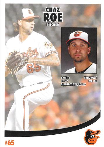2015 Baltimore Orioles Photocards #NNO Chaz Roe Back