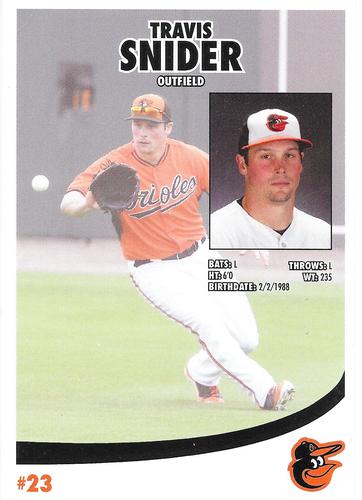 2015 Baltimore Orioles Photocards #NNO Travis Snider Back