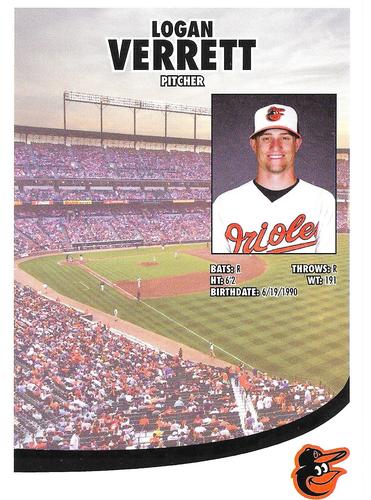 2015 Baltimore Orioles Photocards #NNO Logan Verrett Back