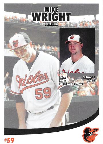 2015 Baltimore Orioles Photocards #NNO Mike Wright Back