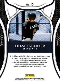 2023 Panini Chronicles - Certified #10 Chase DeLauter Back