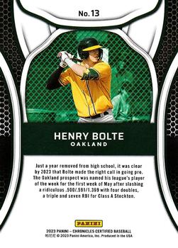 2023 Panini Chronicles - Certified #13 Henry Bolte Back