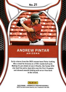 2023 Panini Chronicles - Certified #21 Andrew Pintar Back