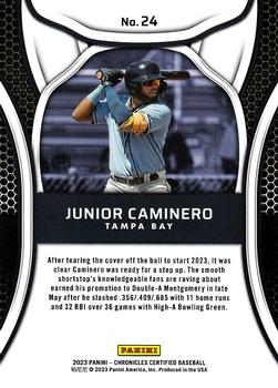 2023 Panini Chronicles - Certified #24 Junior Caminero Back