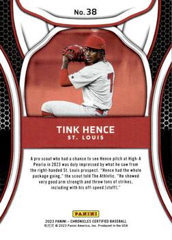 2023 Panini Chronicles - Certified #38 Tink Hence Back