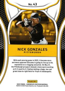 2023 Panini Chronicles - Certified #43 Nick Gonzales Back
