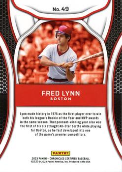 2023 Panini Chronicles - Certified #49 Fred Lynn Back