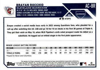 2023 Topps Chrome Update - Autographs #AC-BR Brayan Rocchio Back